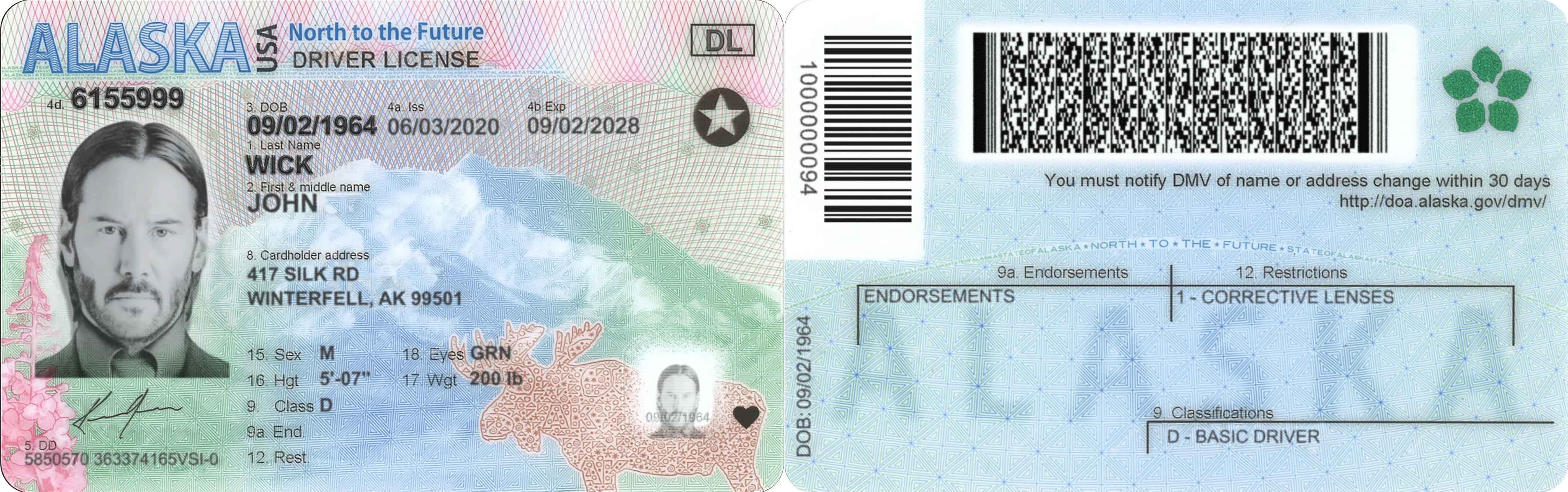 Alaska Driver License in PSD Format