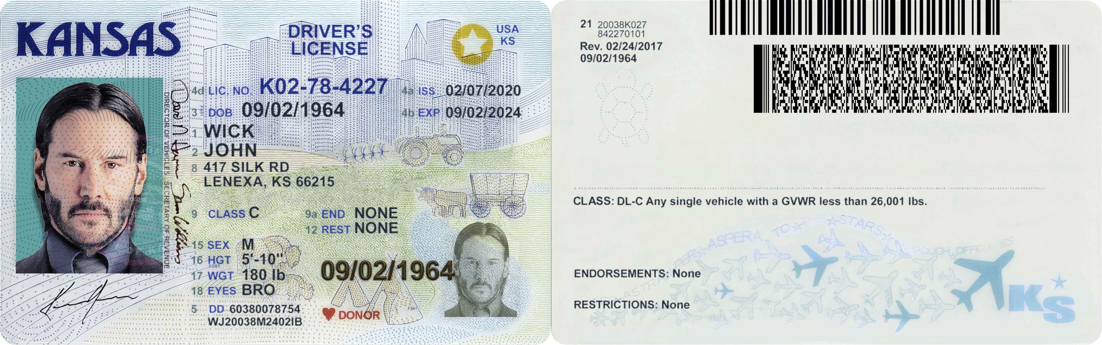 Kansas Driver License in PSD Format - Professional USA Driver Licenses template from USA (2025)