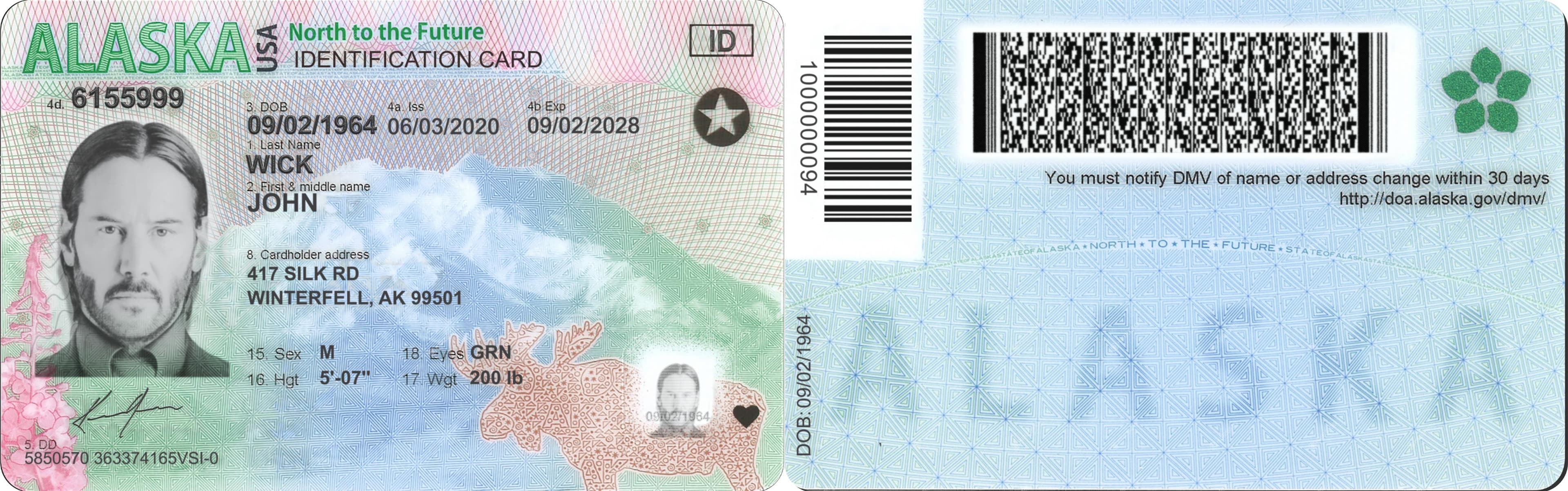 Alaska ID Card in PSD Format