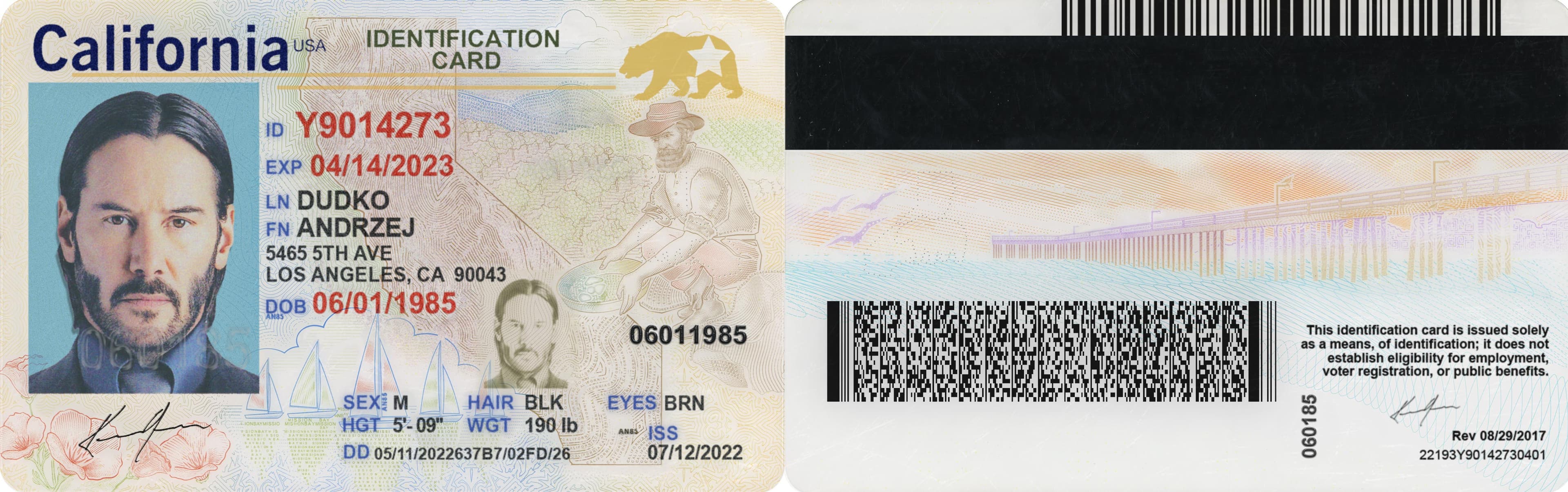 California ID Card in PSD Format