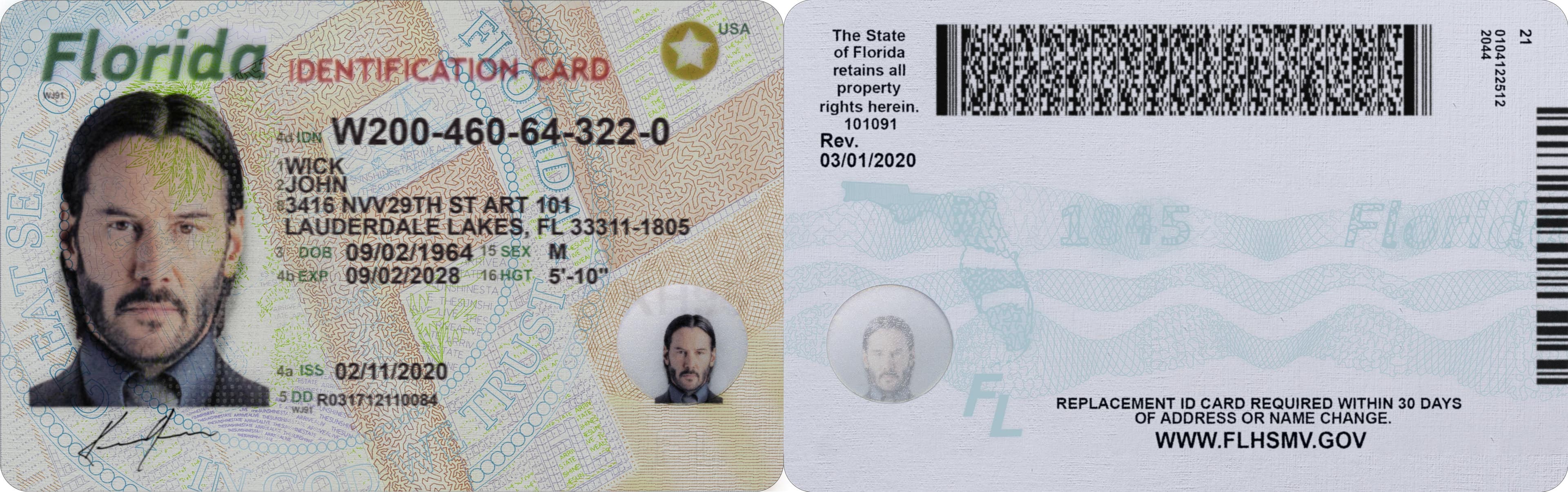 Florida ID Card in PSD Format