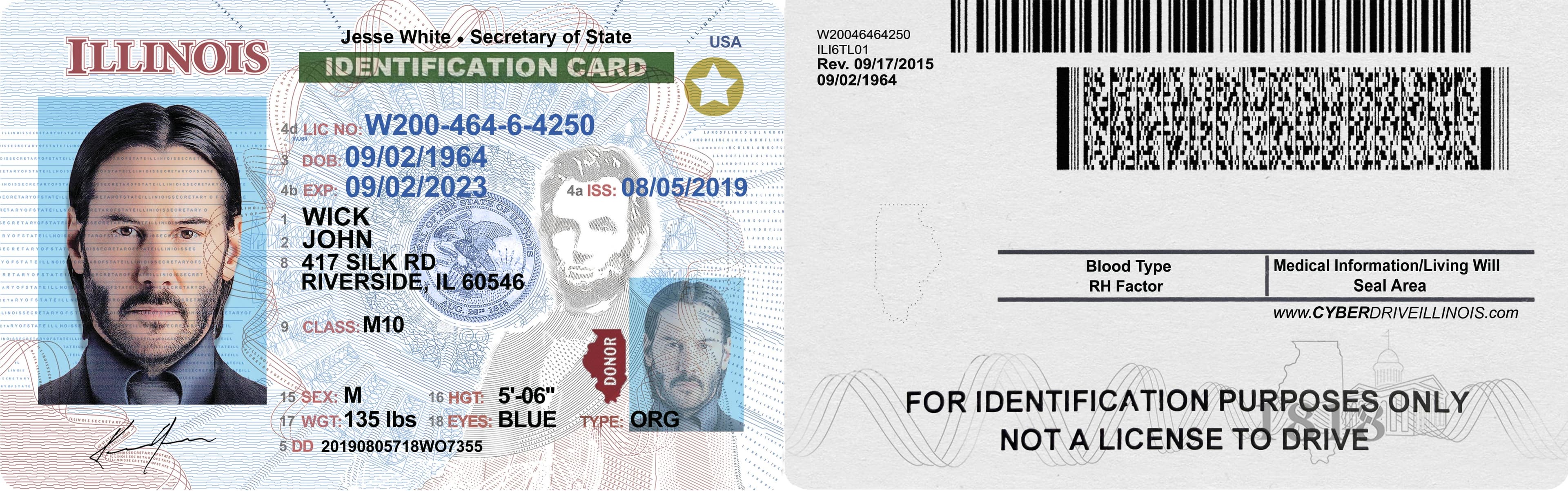 Illinois ID Card in PSD Format