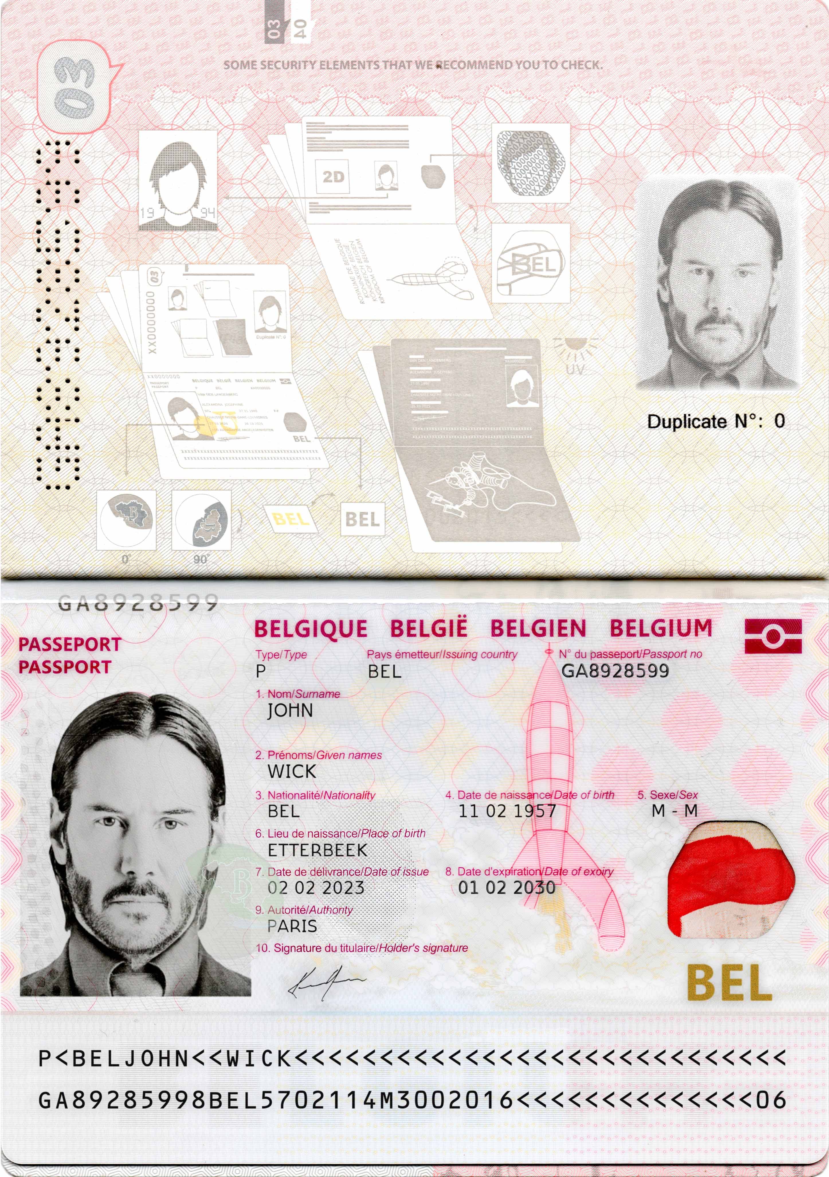 Belgium Passport Template in PSD Format