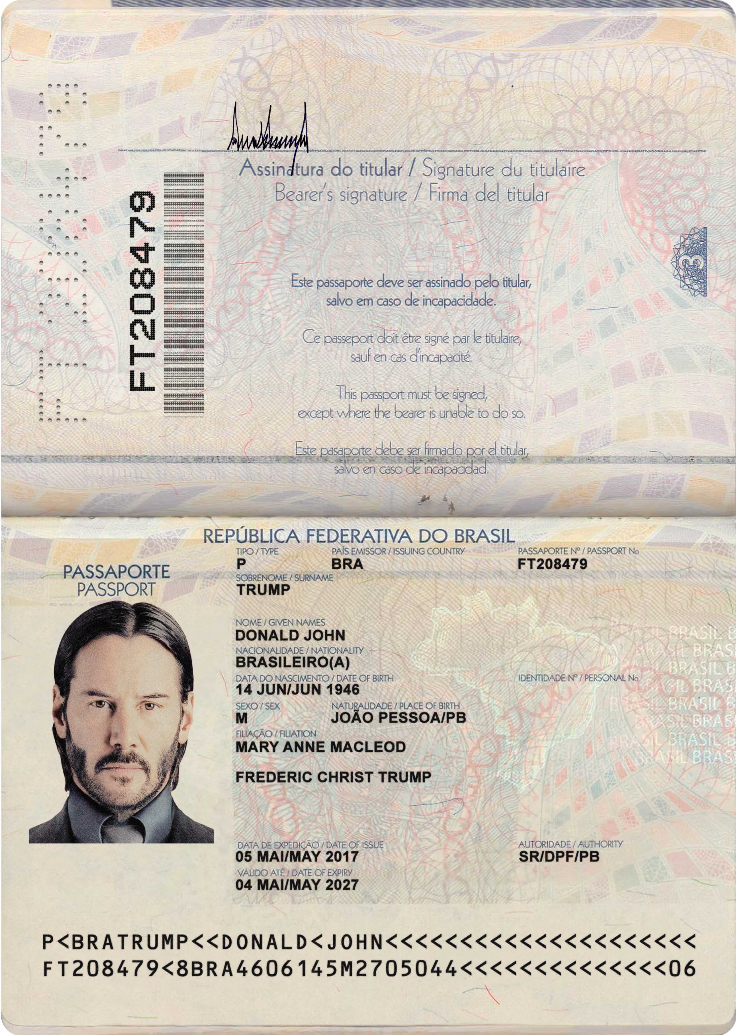 Brazil Passport Template in PSD Format