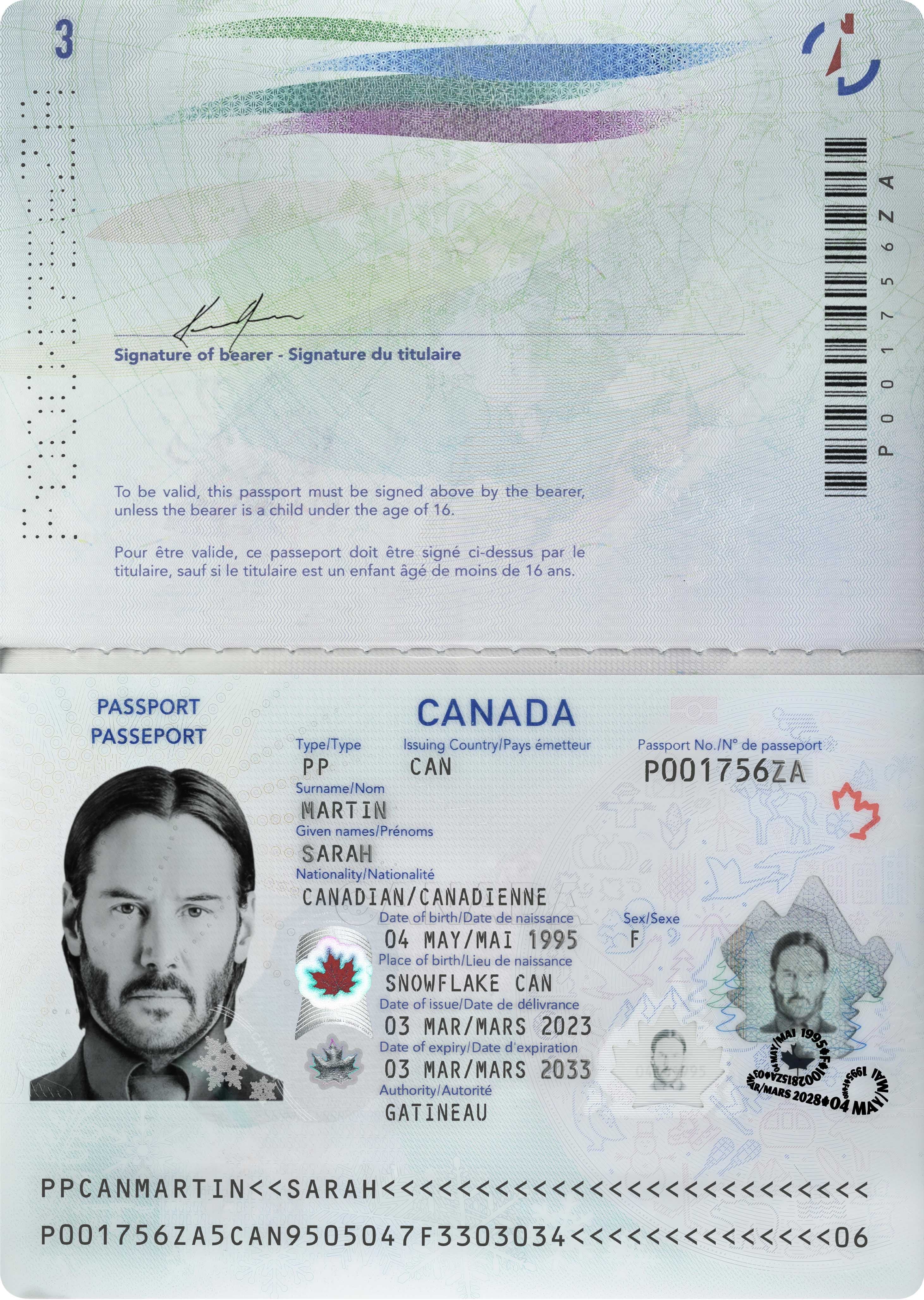 Canada Passport Template in PSD Format