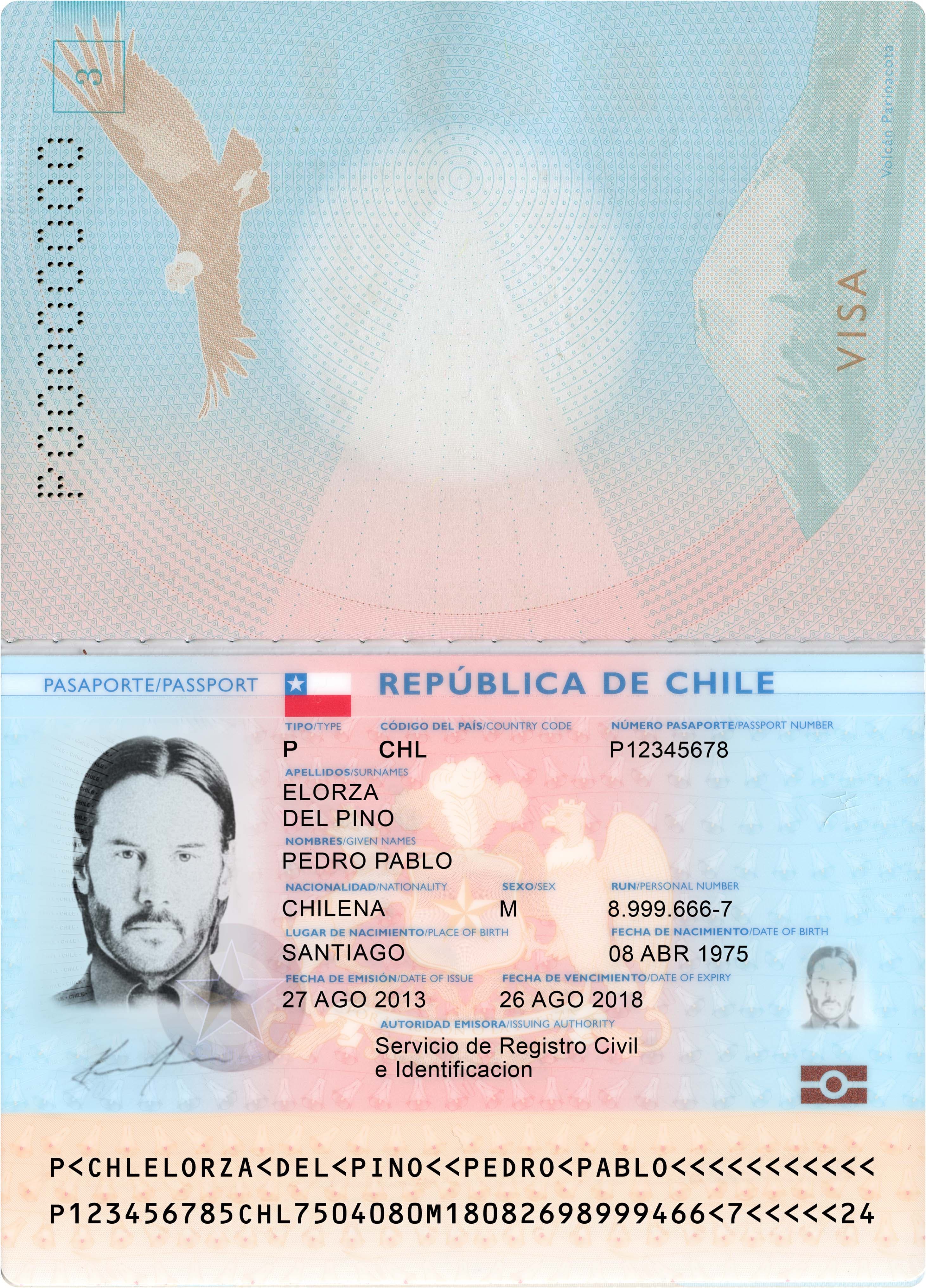 Chile Passport Template in PSD Format