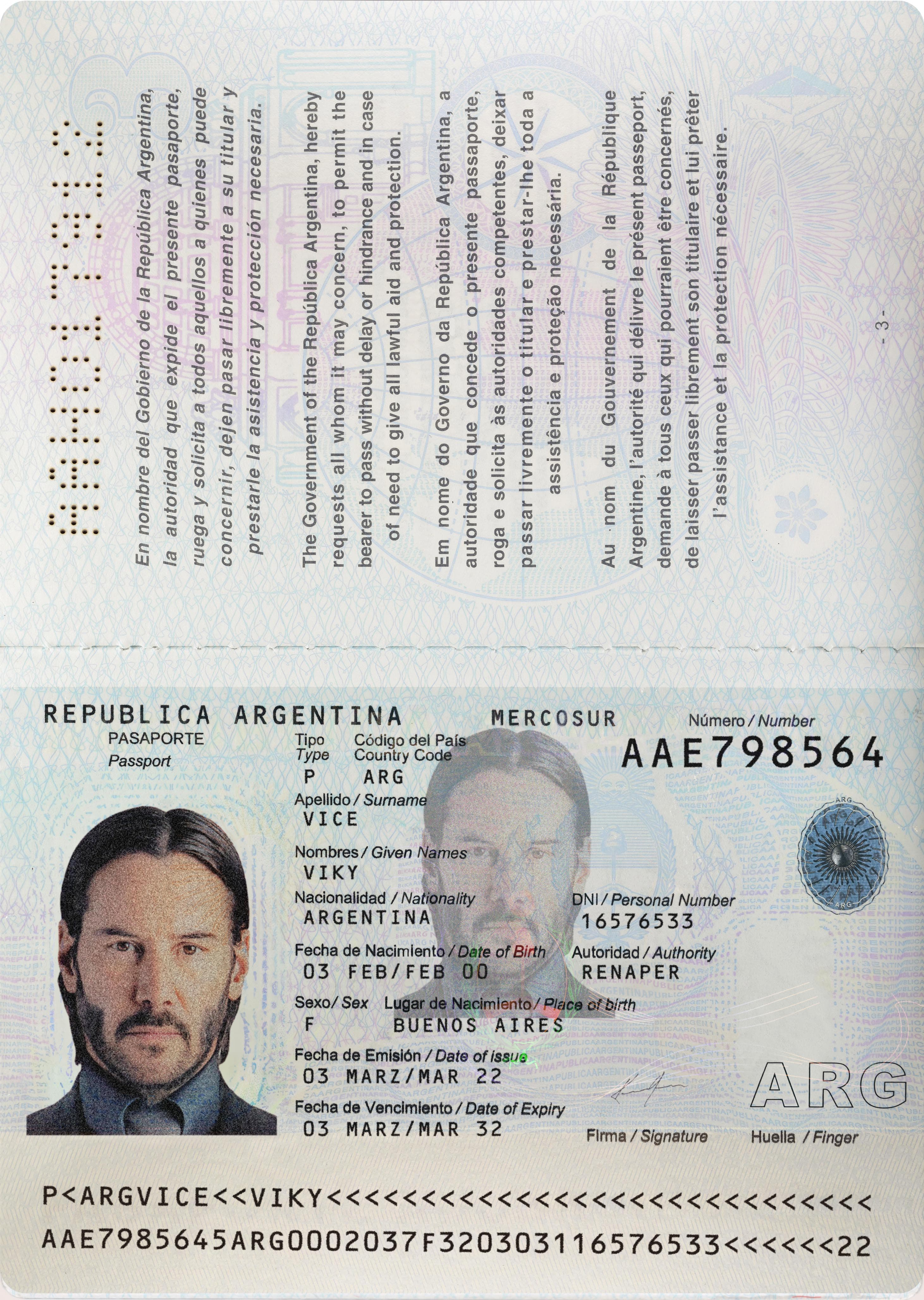 Argentina Passport Template in PSD Format