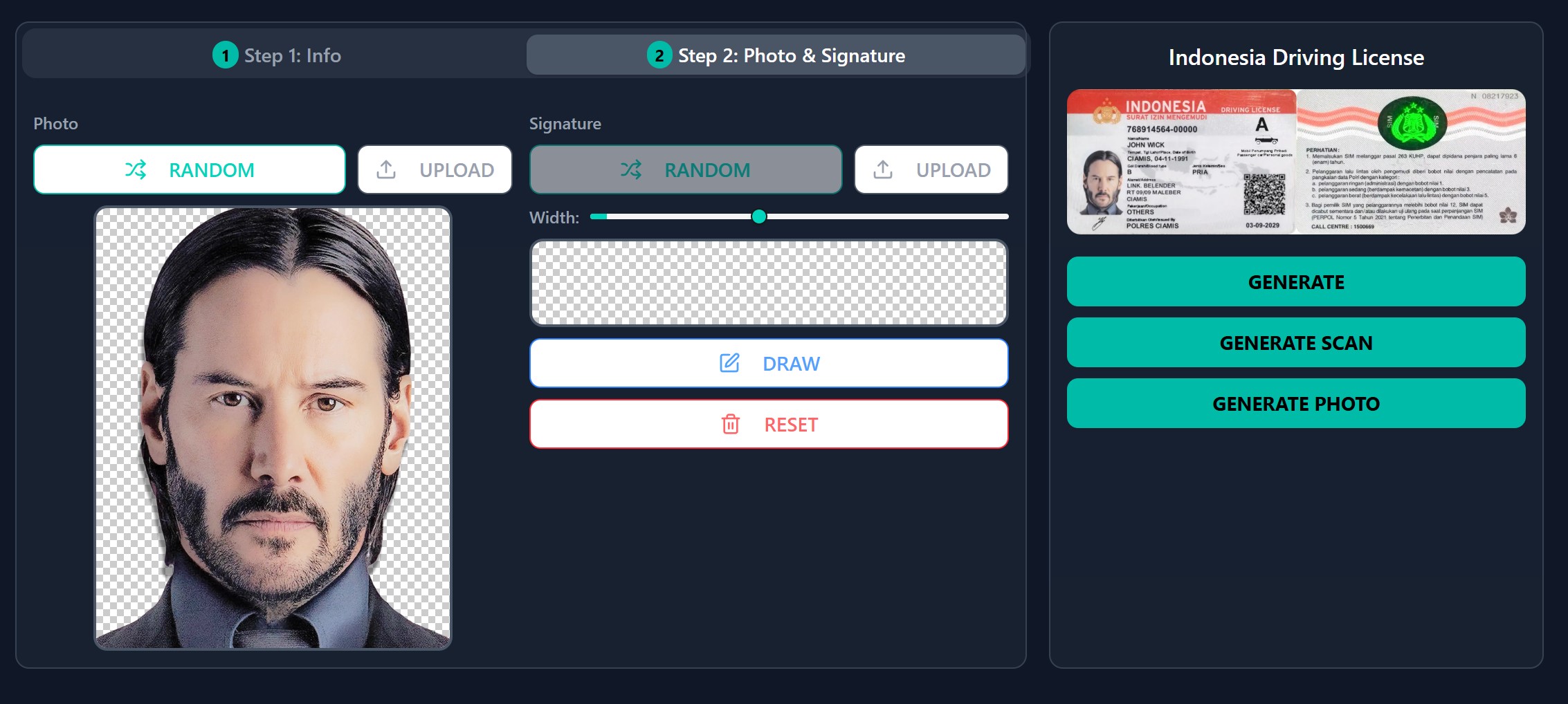 Indonesia license template
